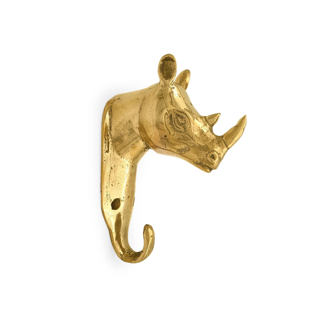 Brass Wall Hook Rhino