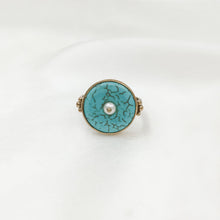 Load image into Gallery viewer, Ring Antique Turquoise Mini Pearl Dot