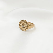 Load image into Gallery viewer, Ring Big Signet Evil Eye Zircon