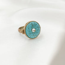 Load image into Gallery viewer, Ring Antique Turquoise Mini Pearl Dot