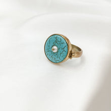 Load image into Gallery viewer, Ring Antique Turquoise Mini Pearl Dot