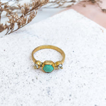 Load image into Gallery viewer, Ring Antique Turquoise Hexagon