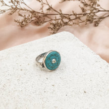 Load image into Gallery viewer, Ring Antique Turquoise Mini Pearl Dot
