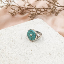 Load image into Gallery viewer, Ring Antique Turquoise Mini Pearl Dot