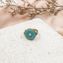 Load image into Gallery viewer, Ring Antique Turquoise Mini Pearl Dot
