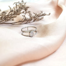 Load image into Gallery viewer, Ring Miss Double Moonstone Drop