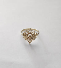 Load image into Gallery viewer, Ring India Lotus Flower Golden Bali Jewellery handmade small business