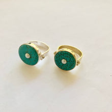Load image into Gallery viewer, Ring Antique Turquoise Mini Pearl Dot