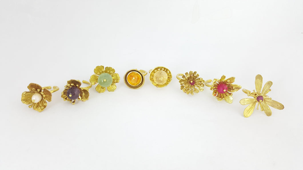 Ring Mix Flower Stone
