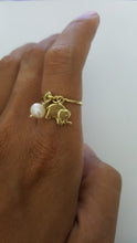 Load image into Gallery viewer, Ring Charm Elephant and Pearl
