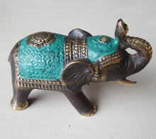 Load image into Gallery viewer, Brass Decor Elephant Dreaming of India

