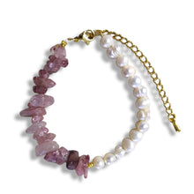 Load image into Gallery viewer, Bracelet Half Pearl and Stone
