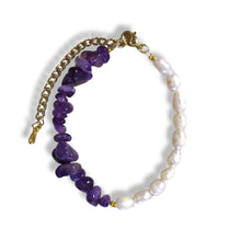 Load image into Gallery viewer, Bracelet Half Pearl and Stone
