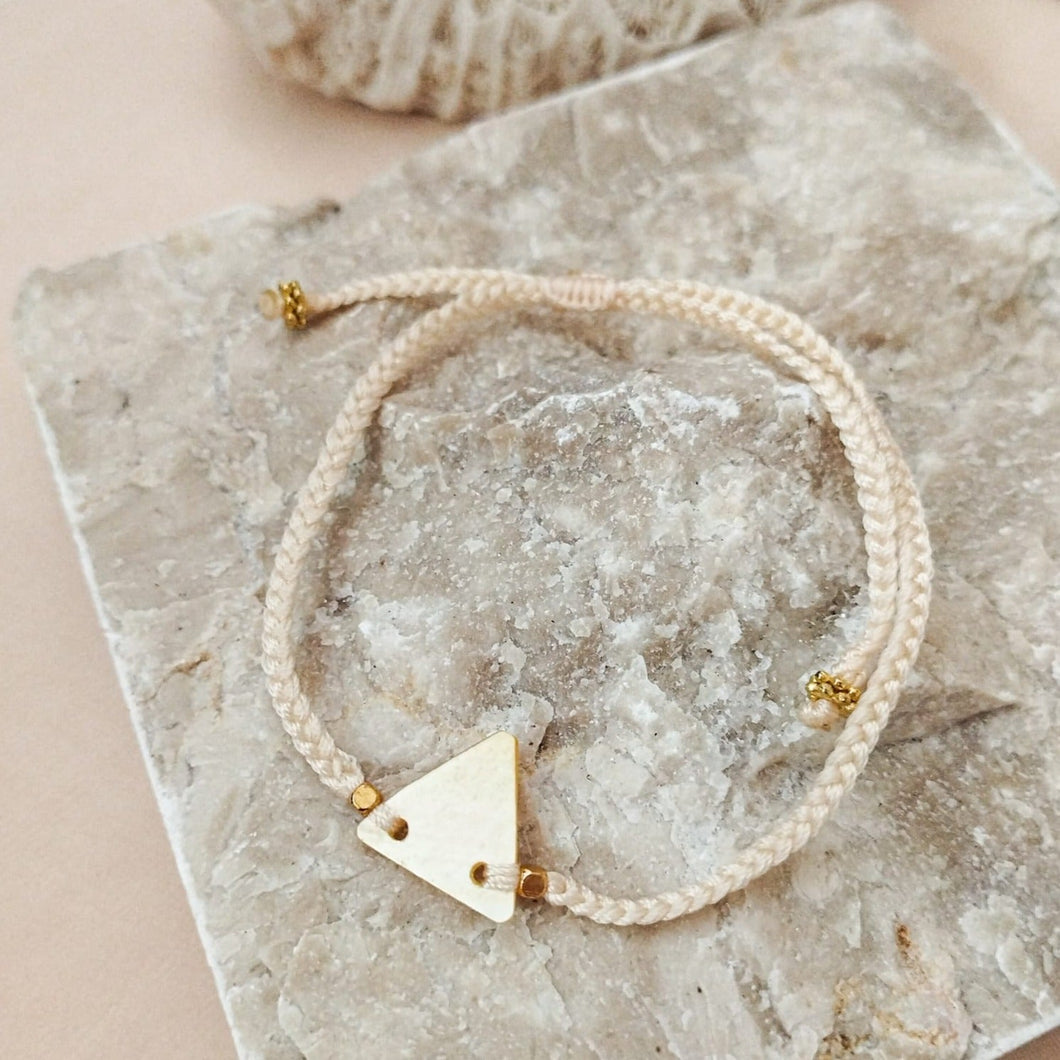 Bracelet Braid Mother of Pearl Triangle