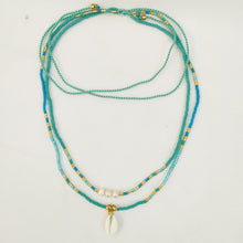 Load image into Gallery viewer, Choker Miyuki Double String 3 Pearl 1 Cowrie
