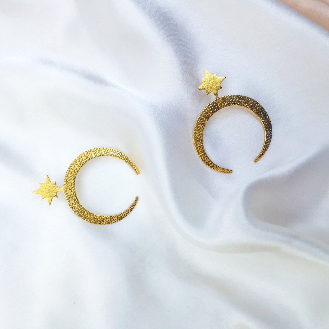 Earring Crescent Moon and Star