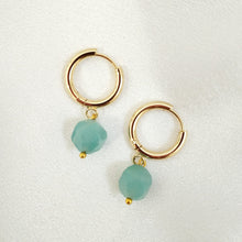 Load image into Gallery viewer, Earring Hoop with Pendant Gemstone
