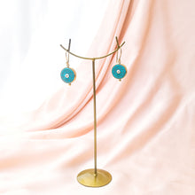 Load image into Gallery viewer, Earring Miss Turquoise Pearl Dot Brass
