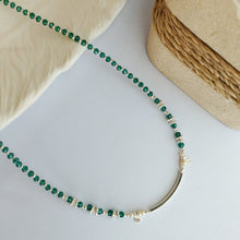 Load image into Gallery viewer, Necklace Choker Crystal Silver Line
