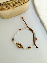 Load image into Gallery viewer, Bracelet Gold and Silver Cowrie Shell Heishi
