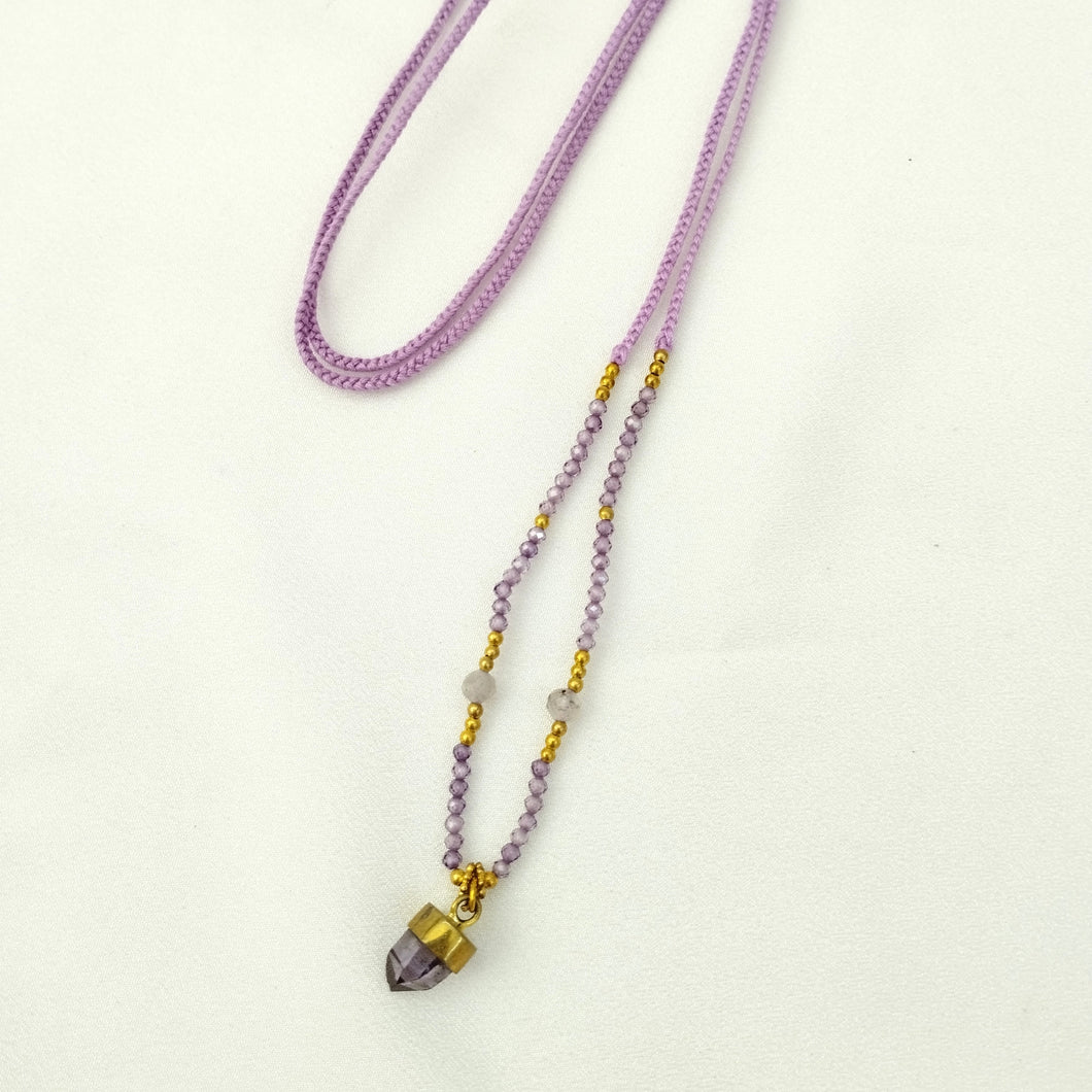 Necklace Yoga Amethyst and Crystal