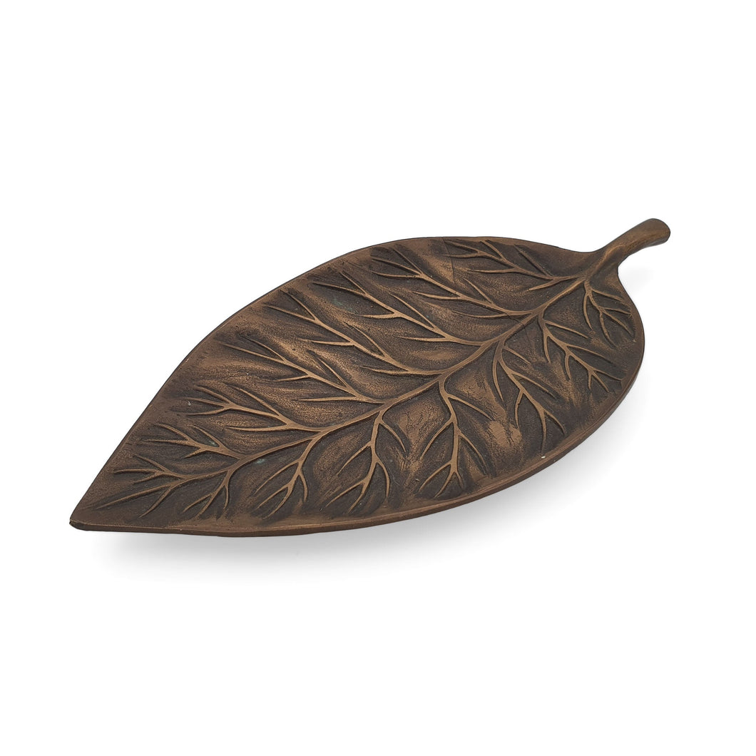Plate Brass Trinket Tray Leaf
