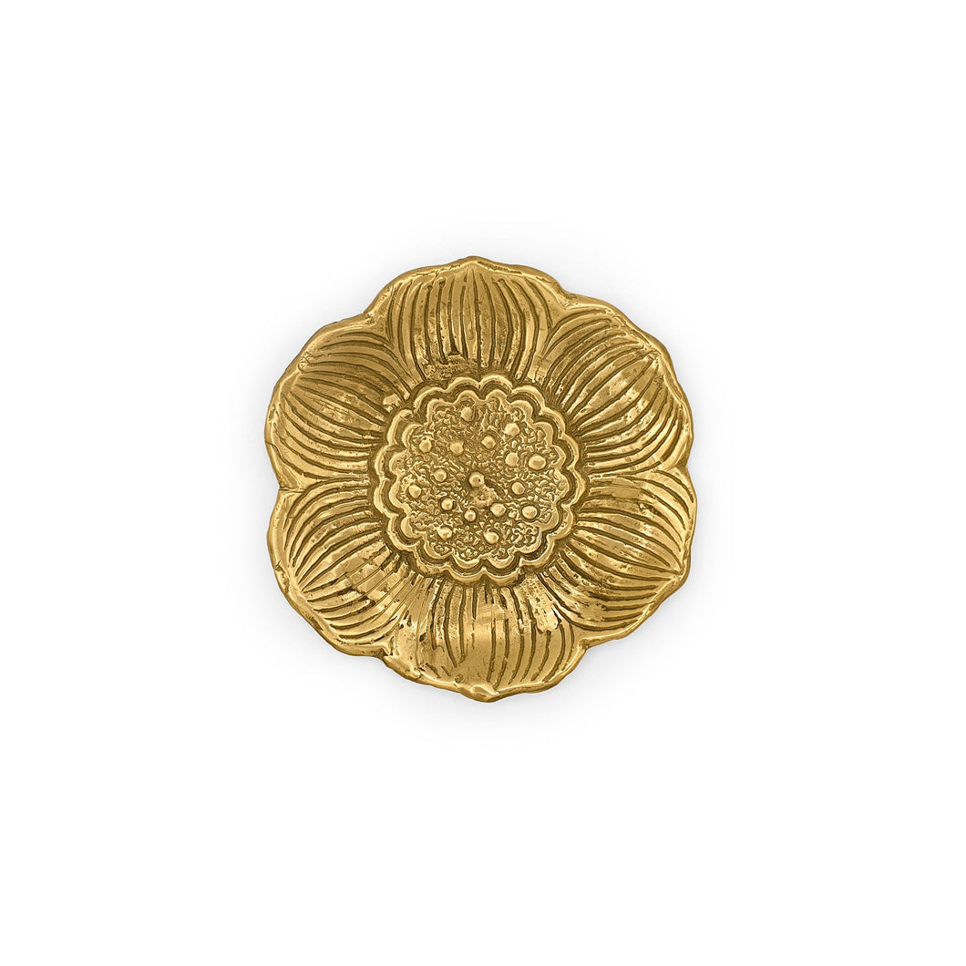 Plate Brass Trinket Tray Flower Lotus