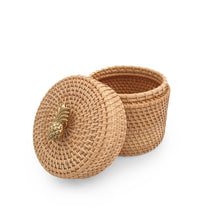 Load image into Gallery viewer, Rattan Decorative Box Round with Knob
