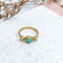 Load image into Gallery viewer, Ring Antique Turquoise Hexagon

