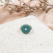 Load image into Gallery viewer, Ring Antique Turquoise Mini Pearl Dot
