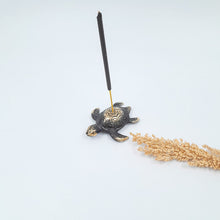 Load image into Gallery viewer, Brass Incense Holder Antique Wisdom Turtle
