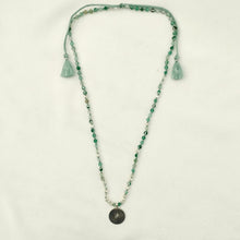 Load image into Gallery viewer, Necklace Yoga Sun Zircone 925 Green Stone
