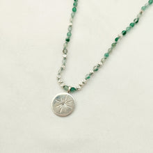 Load image into Gallery viewer, Necklace Yoga Sun Zircone 925 Green Stone
