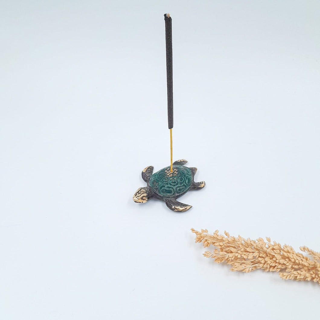 Brass Incense Holder Antique Wisdom Turtle