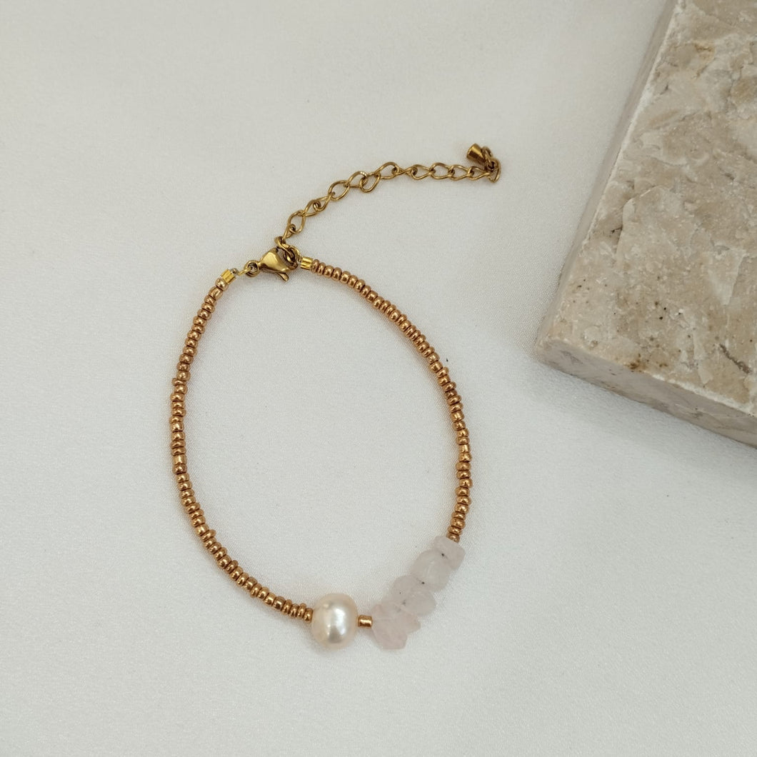 Bracelet Beads Gold Gemstone