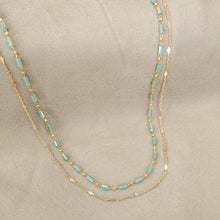 Load image into Gallery viewer, Necklace Double Chain Stone
