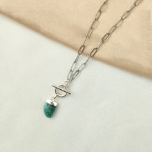 Load image into Gallery viewer, Necklace Gemstone Mini Horn and Boho Chain
