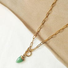 Load image into Gallery viewer, Necklace Gemstone Mini Horn and Boho Chain
