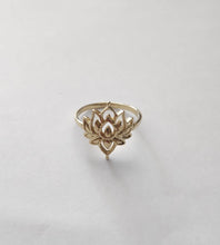 Load image into Gallery viewer, Ring India Lotus Flower Golden Bali Jewellery handmade small business
